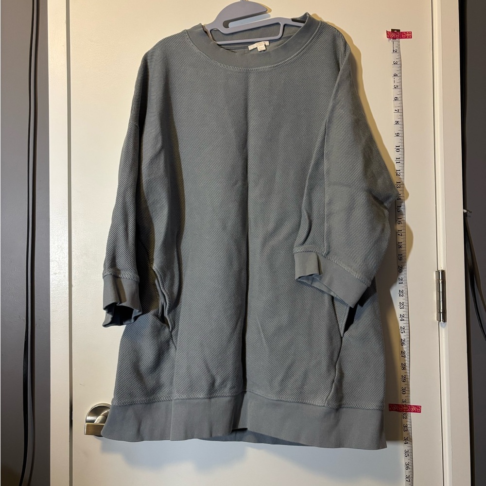 COS oversized sweatshirt dress in muted gray-green